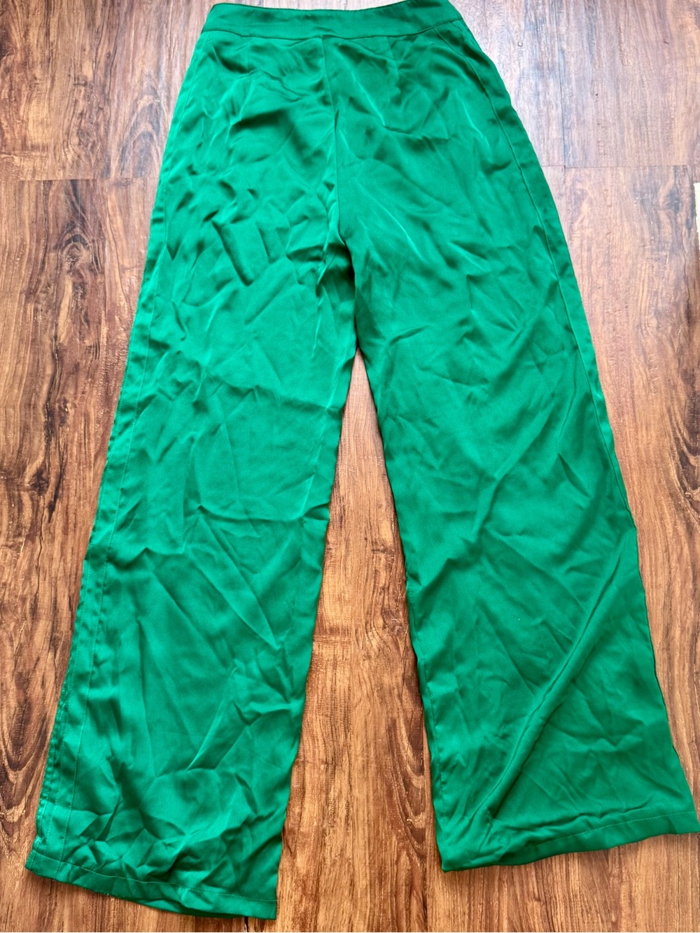 Dee Elly Wide Leg Emerald Green Pants, Size Small
